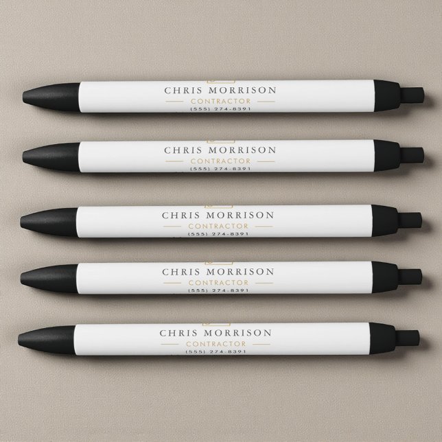 Bolígrafo De Tinta Negra Construcción de Edificios Oro Blanco (Subido por el creador)
