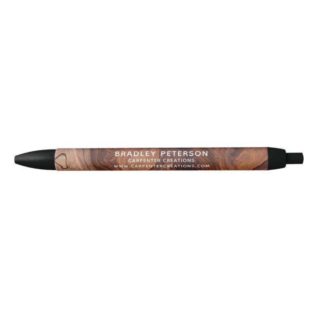 Bolígrafo De Tinta Negra Construcción moderna de carpintería de madera (Anverso)