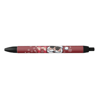 Bolígrafo De Tinta Negra Cool Santa Retro Pañuelo de Navidad Rojo Bandana