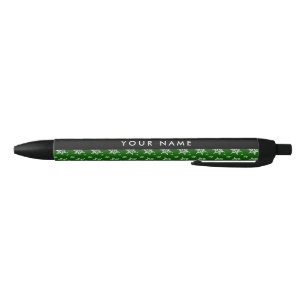 Bolígrafo De Tinta Negra Copos de nieve blancos, verdes, tu nombre, persona