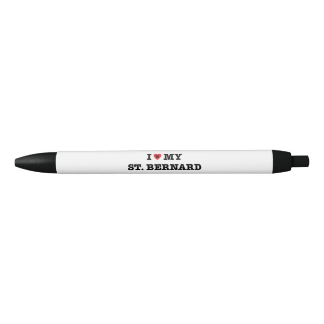 Bolígrafo De Tinta Negra Corazón De Mi St. Bernard (Anverso)