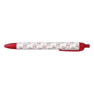 Bolígrafo De Tinta Negra Corazón de pluma/rojo
