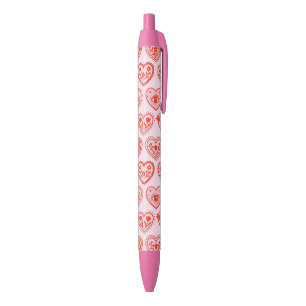 Bolígrafo De Tinta Negra Corazones decorados