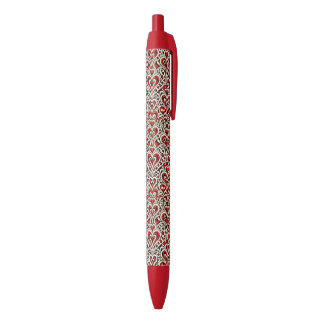 Bolígrafo De Tinta Negra Corazones Dulces Rojos