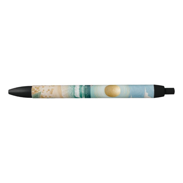 Bolígrafo De Tinta Negra Costas doradas (Anverso)