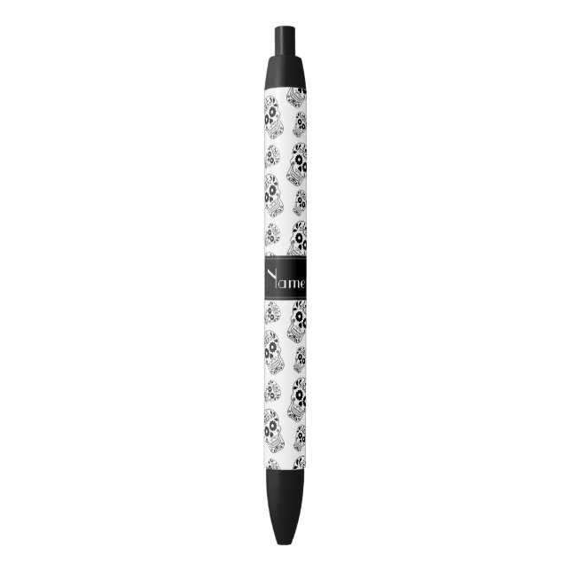 Bolígrafo De Tinta Negra Cráneos conocidos personalizados del azúcar blanco (Frente vertical)
