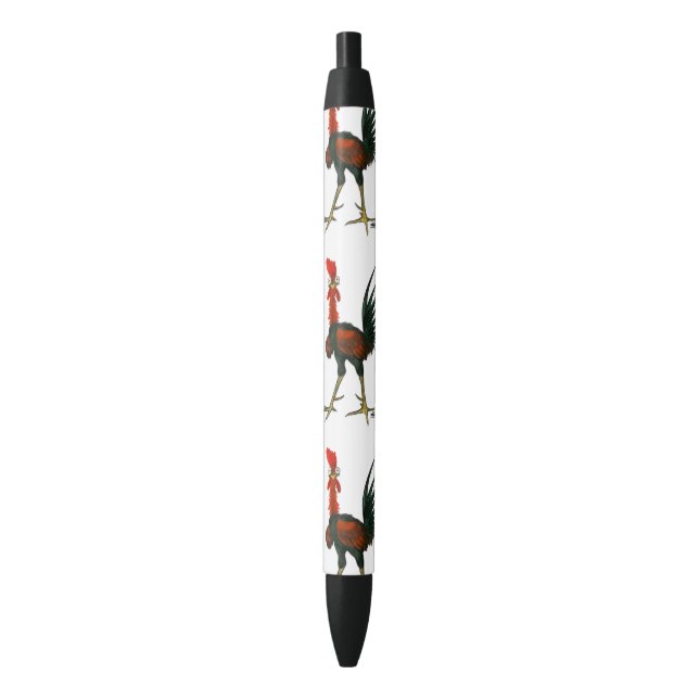 Bolígrafo De Tinta Negra Crazy Rooster (Frente vertical)