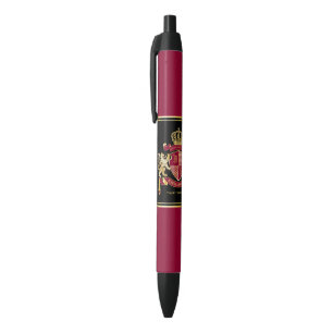 Bolígrafo De Tinta Negra Crea tu propio escudo de armas rojo León de oro