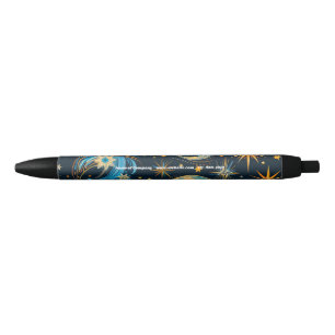 Bolígrafo De Tinta Negra Crea tu propio sol, luna y estrellas azules y dora