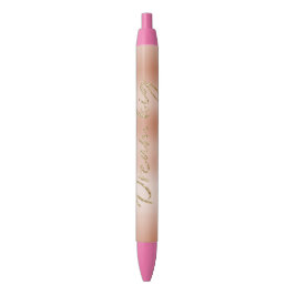 Bolígrafo De Tinta Negra Creamy Peach Rosa Rubor Gold Dream Purpurina