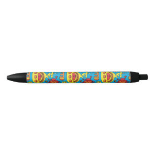 Bolígrafo De Tinta Negra Criaturas del océano locas y submarino amarillo