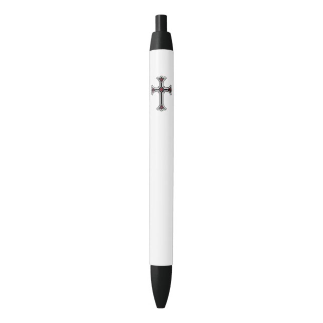 Bolígrafo De Tinta Negra Cruz cristiana (Frente vertical)