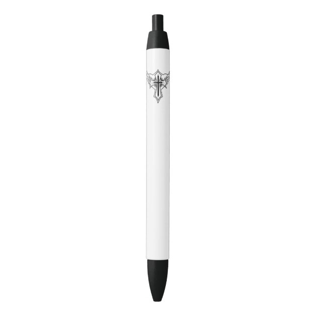 Bolígrafo De Tinta Negra Cruz cristiana (Frente vertical)