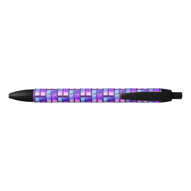 Bolígrafo De Tinta Negra CRUZ morada cristiana (Reverso)