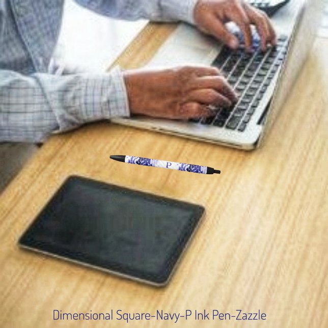 Bolígrafo De Tinta Negra Cuadrado dimensional-Navy-P (Subido por el creador)