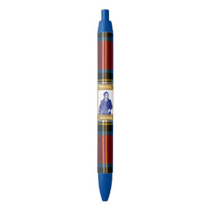 Bolígrafo De Tinta Negra Cuadros Escoceses Reales Azules de Robert Burns