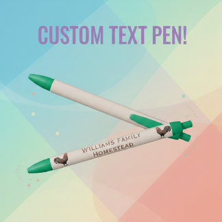 Bolígrafo De Tinta Negra Custom Homestead Name with Roosters Pen