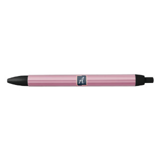 Bolígrafo De Tinta Negra Custom Monogram Pink Gradient Vertical