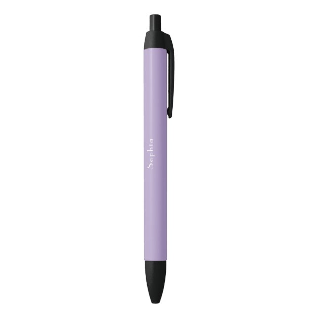 Bolígrafo De Tinta Negra Custom Stylish Pale Purple Pen with Your Name (Parte inferior (Vertical))