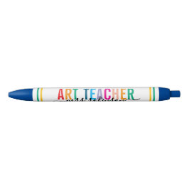 Bolígrafo De Tinta Negra Cute Colorful Art Teacher Pen with Custom Name