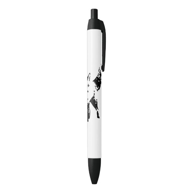 Bolígrafo De Tinta Negra Cute Little Fox Animal Silhouette (Parte inferior (Vertical))