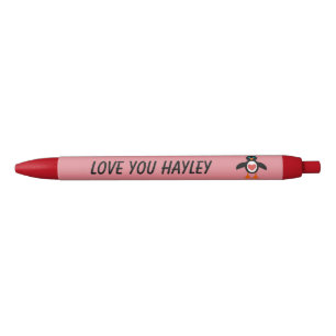 Bolígrafo De Tinta Negra Cute Love Heart Penguin Personalizado Pen