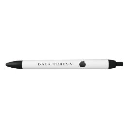 Bolígrafo De Tinta Negra Cute Modern Teacher Apple Design