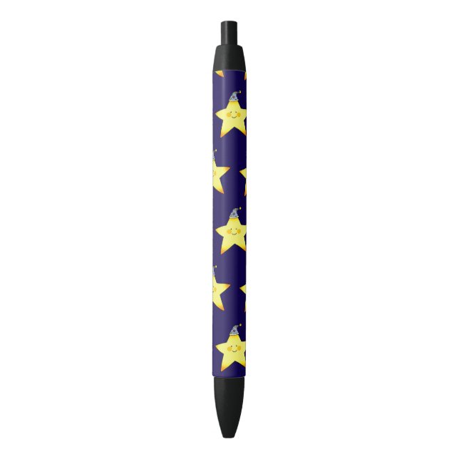 Bolígrafo De Tinta Negra Cute Sleepy Star Cartoon Illustration (Frente vertical)