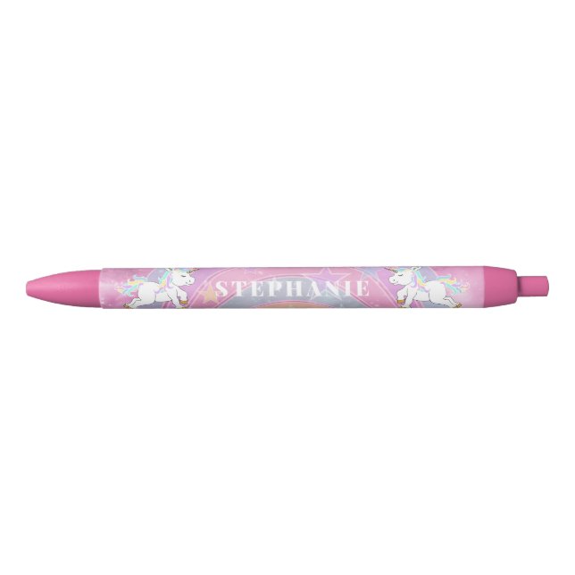 Bolígrafo De Tinta Negra Cute Unicorn Design - Personalize  Pencil (Anverso)
