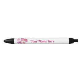 Bolígrafo De Tinta Negra Dahlias Deslumbrantes Personalizados
