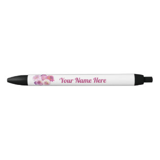 Bolígrafo De Tinta Negra Dahlias Deslumbrantes Personalizados 