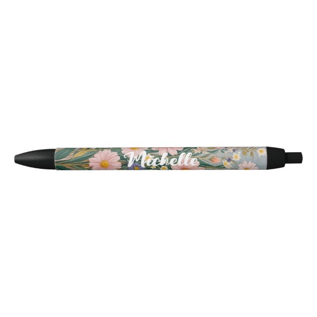 Bolígrafo De Tinta Negra Daisy Dreamscape Personalizado (Anverso)
