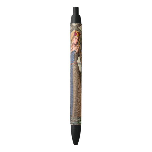 Bolígrafo De Tinta Negra Dama Medieval (Frente vertical)