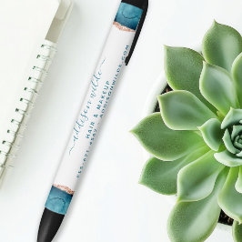 Bolígrafo de tinta negra de color de agua verde az