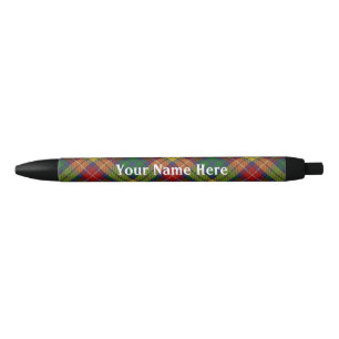 Bolígrafo De Tinta Negra De Escocia tartán de Buchanan del clan para