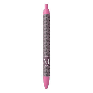 Bolígrafo De Tinta Negra Deer violeta morado monogramado personalizado   N3