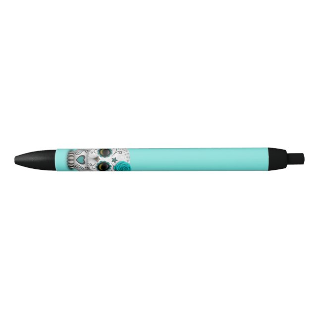 Bolígrafo De Tinta Negra Día azul del búho muerto del bebé (Anverso)