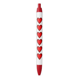 Bolígrafo De Tinta Negra Día de San Valentín de amor rojo marrón