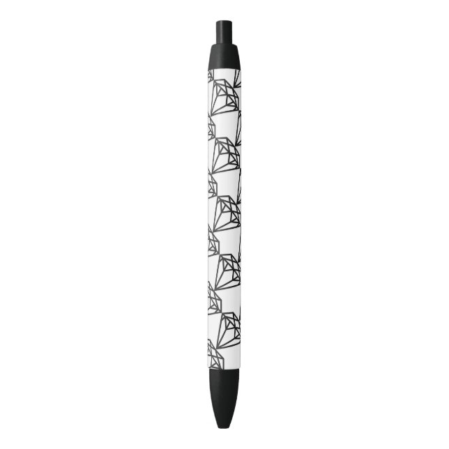 Bolígrafo De Tinta Negra Diamante (Frente vertical)