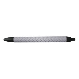 Bolígrafo De Tinta Negra Diamante de placa de acero gris