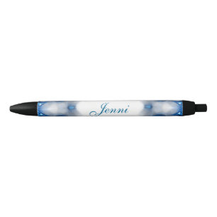 Bolígrafo De Tinta Negra Diamantes azules