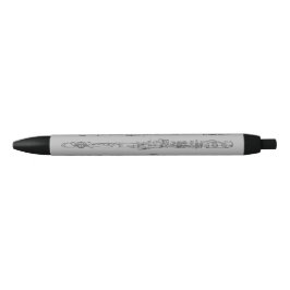 Bolígrafo De Tinta Negra Dibujos lineales del negro del trío de la flauta