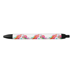 Bolígrafo De Tinta Negra Diosa multicolor de pelo largo Thunder_Cove