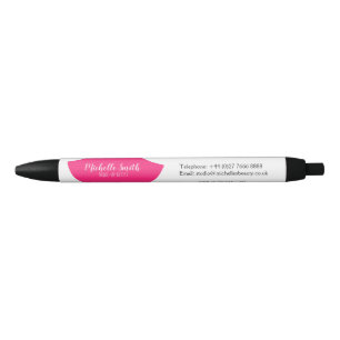 Bolígrafo De Tinta Negra Diseño de labios rosados calientes Artista de maqu