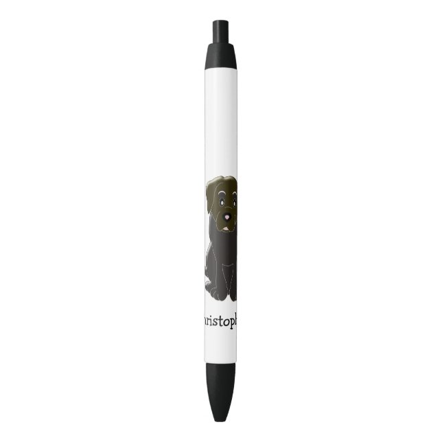 Bolígrafo De Tinta Negra Diseño de perro de Labrador (Frente vertical)