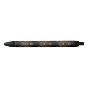 Bolígrafo De Tinta Negra Diseño de tortuga vintage colorido
