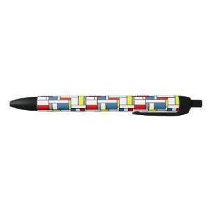 Bolígrafo De Tinta Negra Diseño del estilo de Mondrian