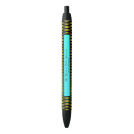 Bolígrafo De Tinta Negra Diseño dorado azul ejecutivo