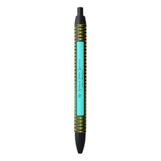 Bolígrafo De Tinta Negra Diseño dorado azul ejecutivo