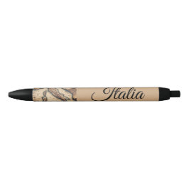 Bolígrafo De Tinta Negra Diseño exclusivo de mapa antiguo de Italia